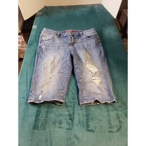 Lucky Brand Shorts Size 16 W Womens Blue Denim Ladies Plus Ginger Bermuda